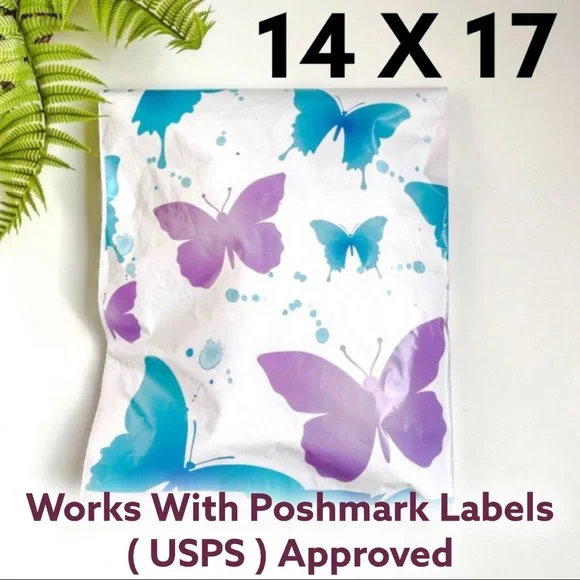 25 14X17 Poly Mailers Butterfly Flat Shipping Envelopes PRICE IS FIRM - Picture 4 of 7